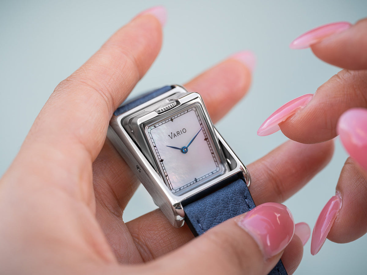 Vario VERSA Reversible Dual Time Silver-White MoP