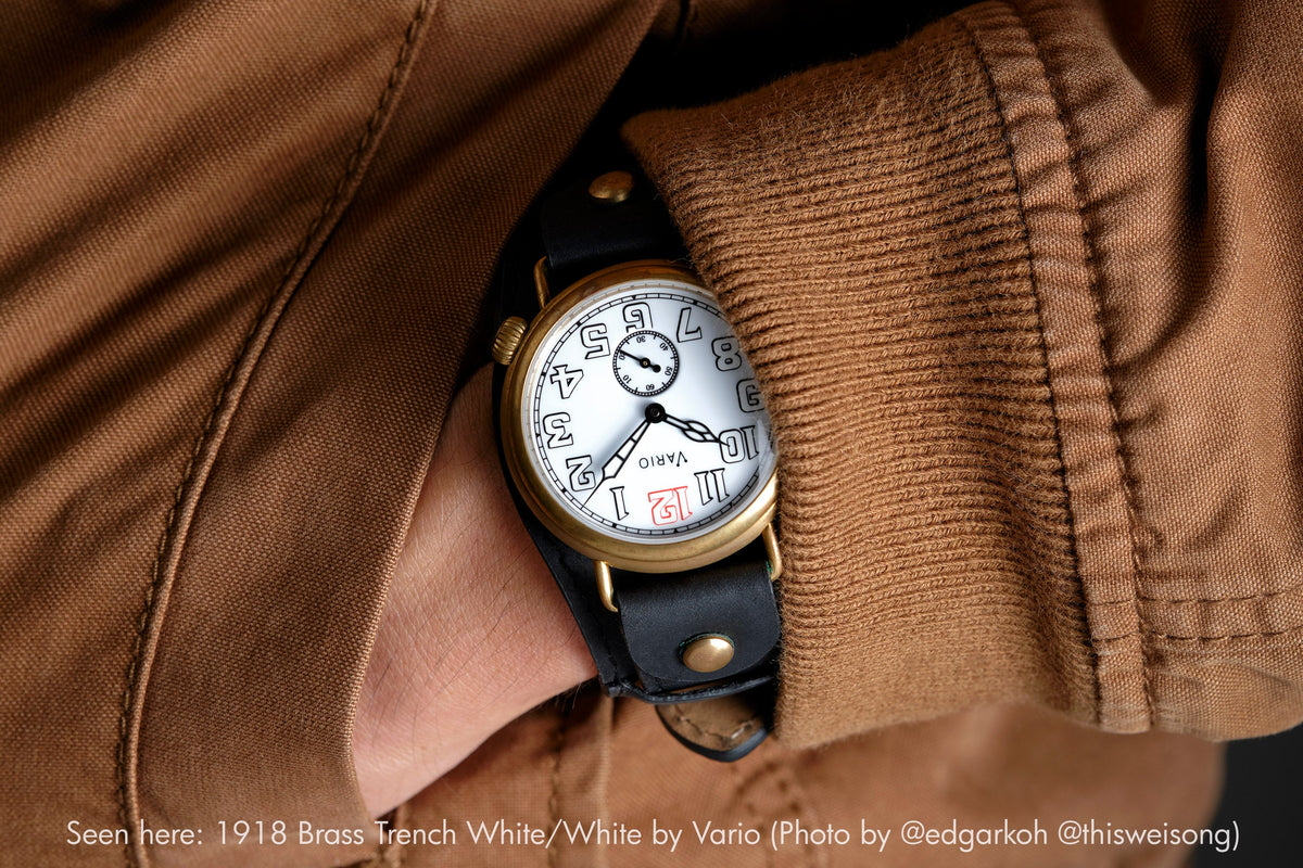 Vario 1918 Trench Brass Cream Dial Orange Lume