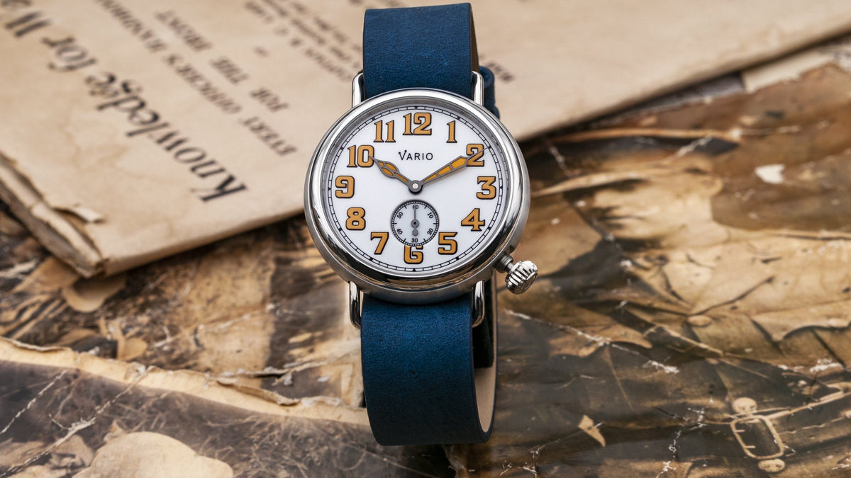 Vario 1918 Trench White Dial Orange Lume