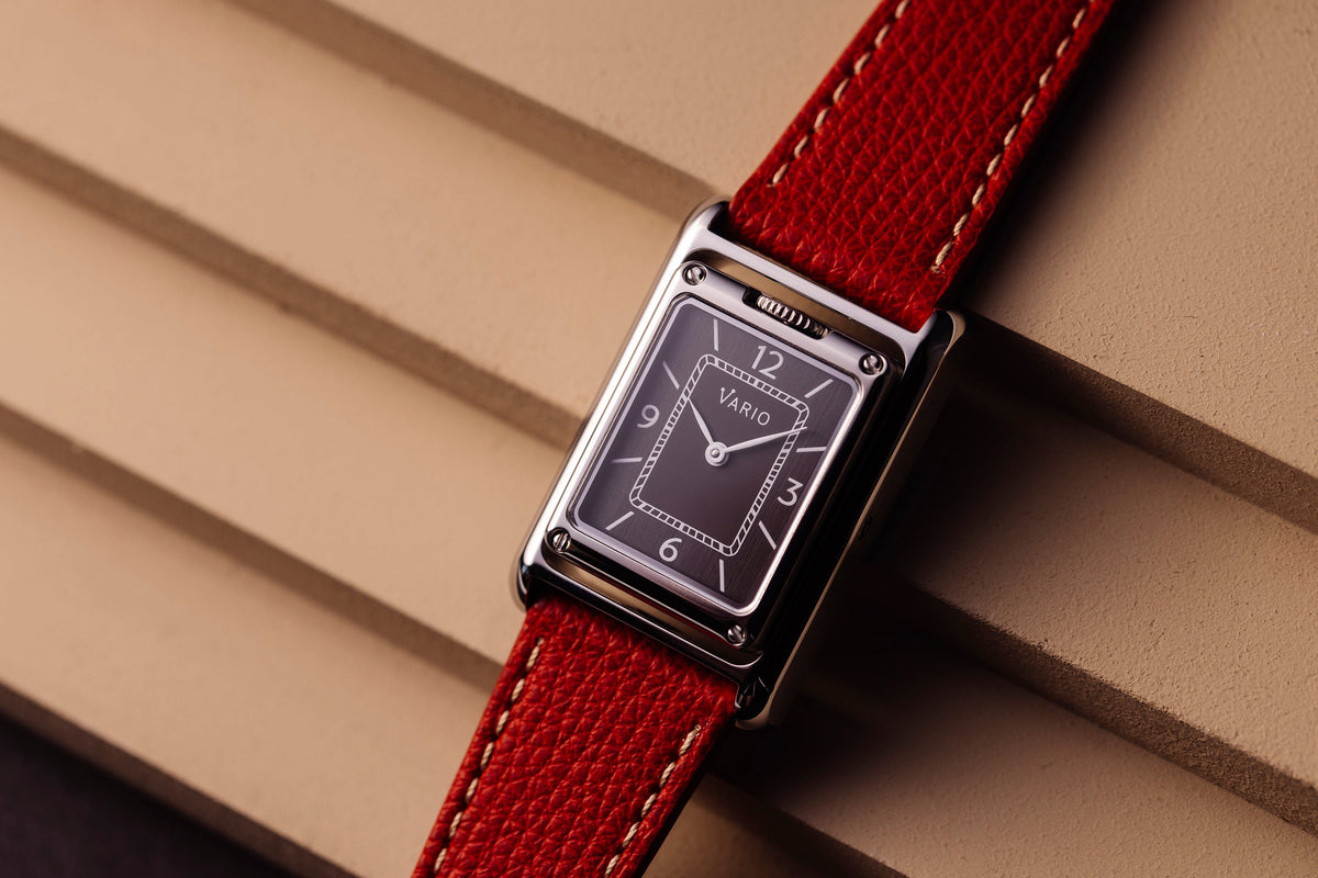 Vario VERSA Reversible Dual Time Gunmetal-White Enamel Quartz