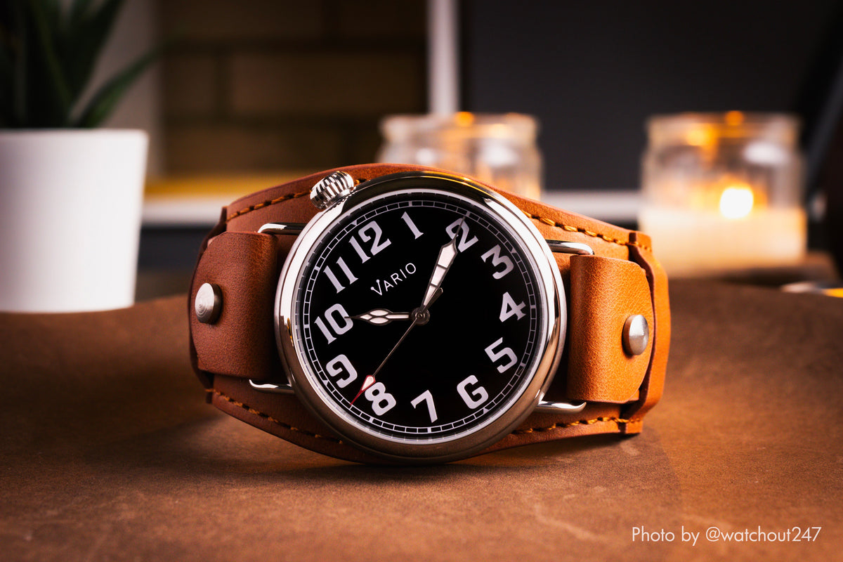 Vario 1918 Pilot Black Dial White Lume