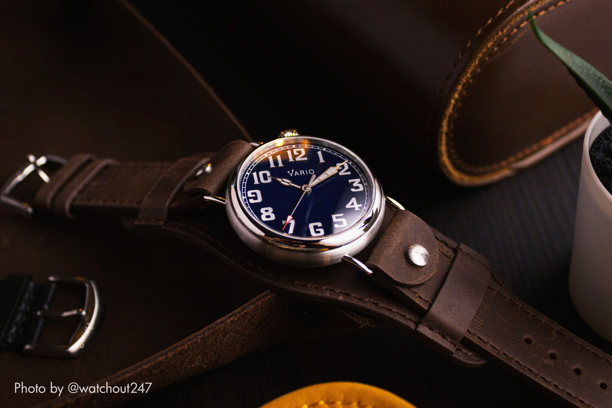 Vario 1918 Pilot Blue Dial White Lume