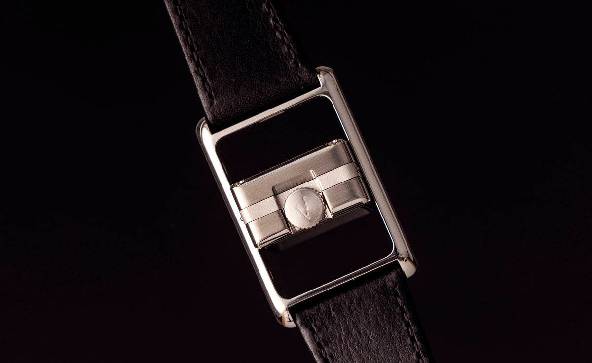 Vario VERSA Reversible Dual Time Gunmetal-White Enamel Quartz
