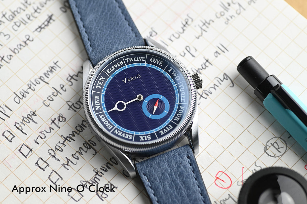 Vario NAVI Single Hand Deep Water Blue Small Seconds Compass