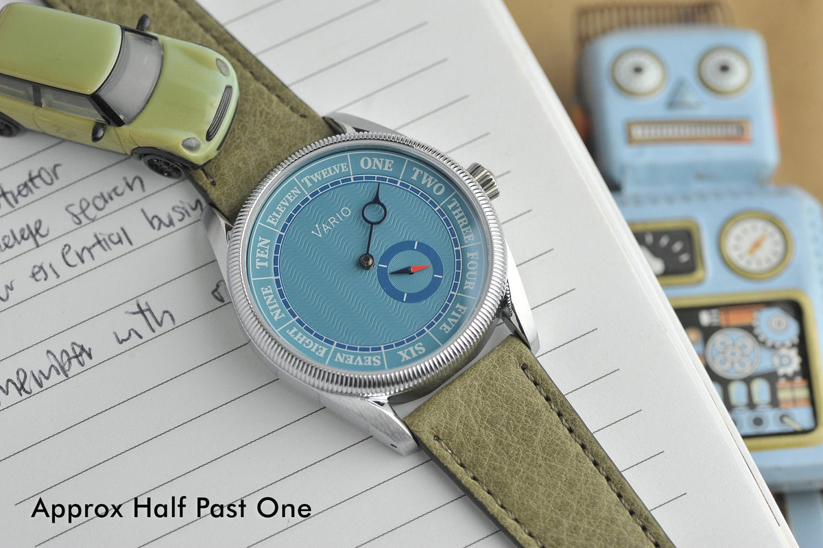 Vario NAVI Single Hand Clear Water Blue Small Seconds Compass