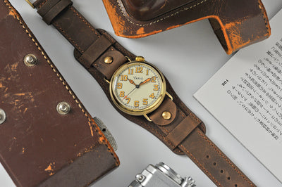 Vario 1918 Pilot Brass Cream Dial Orange Lume