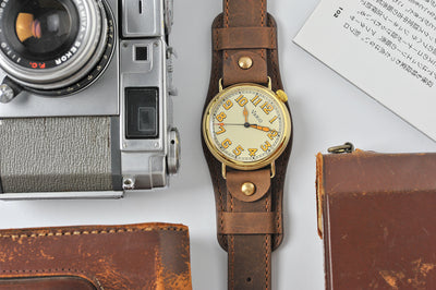Vario 1918 Pilot Brass Cream Dial Orange Lume