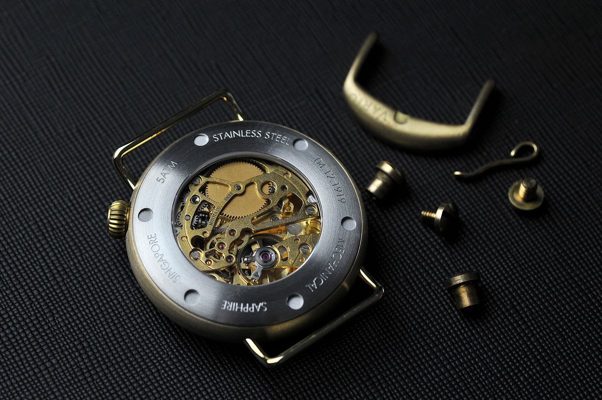 Vario 1918 Pilot Brass Cream Dial Orange Lume
