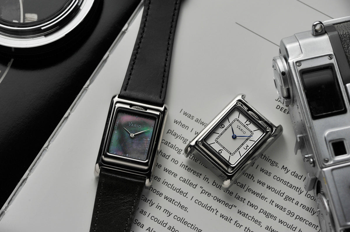 Vario VERSA Reversible Dual Time Silver-Black MoP