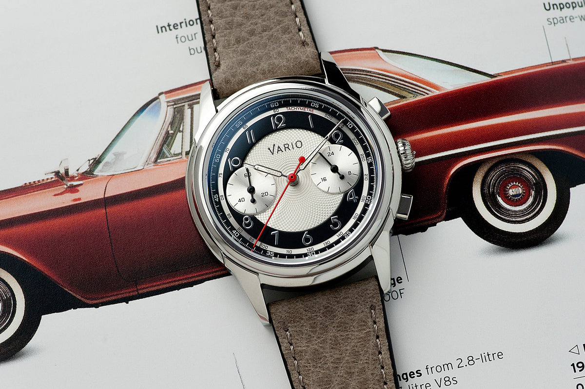 Vario Empire White Tuxedo Tachymètre MecaQuartz Chronograph
