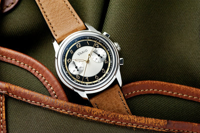 Vario Empire White Tuxedo Gold Tachymètre MecaQuartz Chronograph