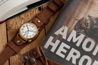 Vario 1918 Trench Brass White Dial Orange Lume