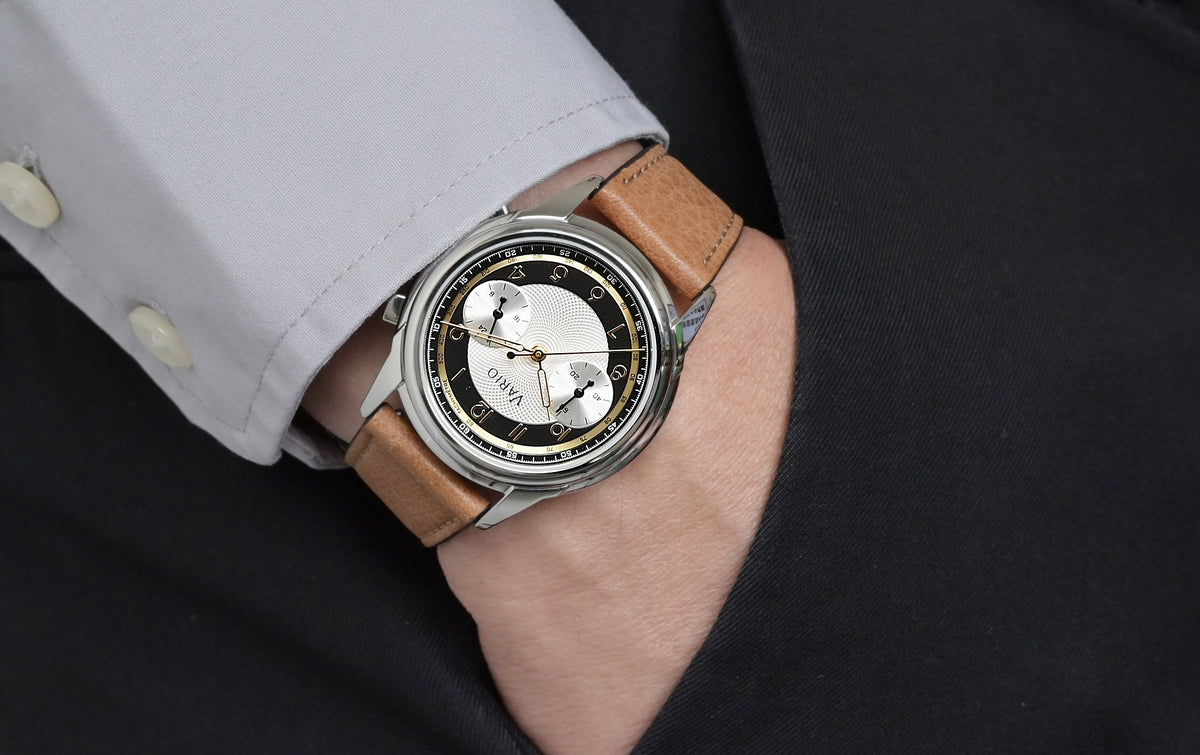 Vario Empire White Tuxedo Gold Tachymètre MecaQuartz Chronograph