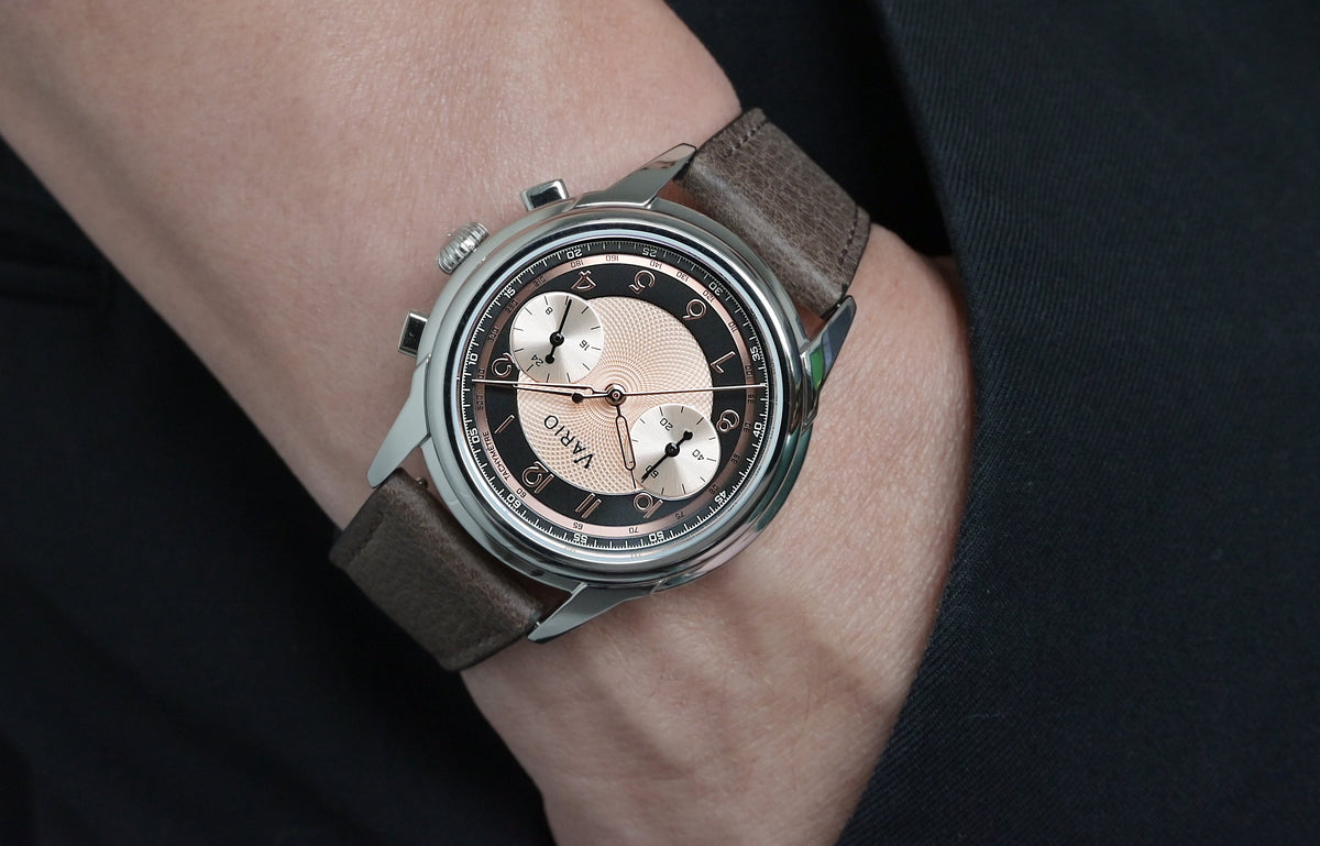 Vario Empire Salmon Tuxedo Tachymètre MecaQuartz Chronograph