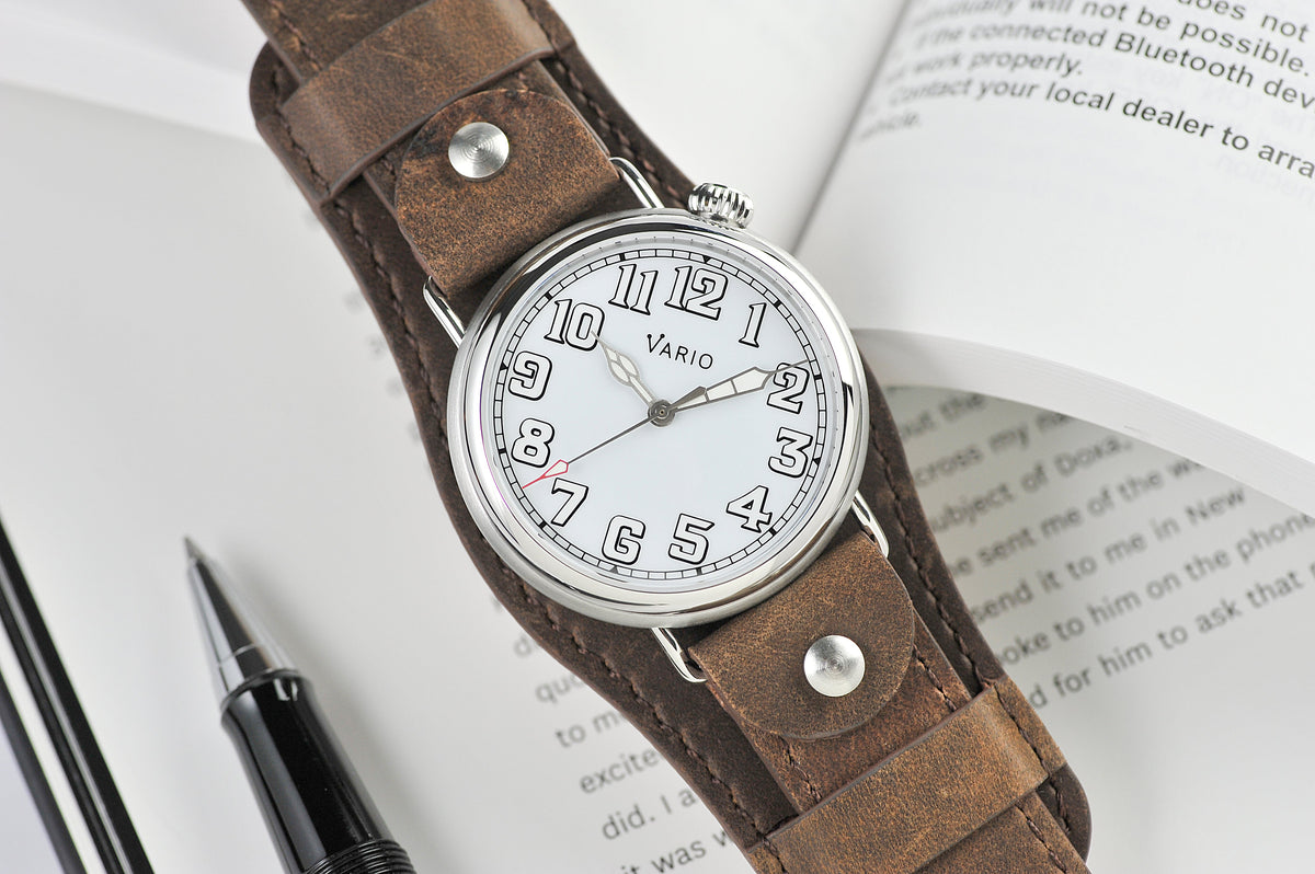 Vario 1918 Pilot White Dial White Lume
