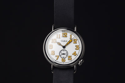 Vario 1918 Trench White Dial Orange Lume
