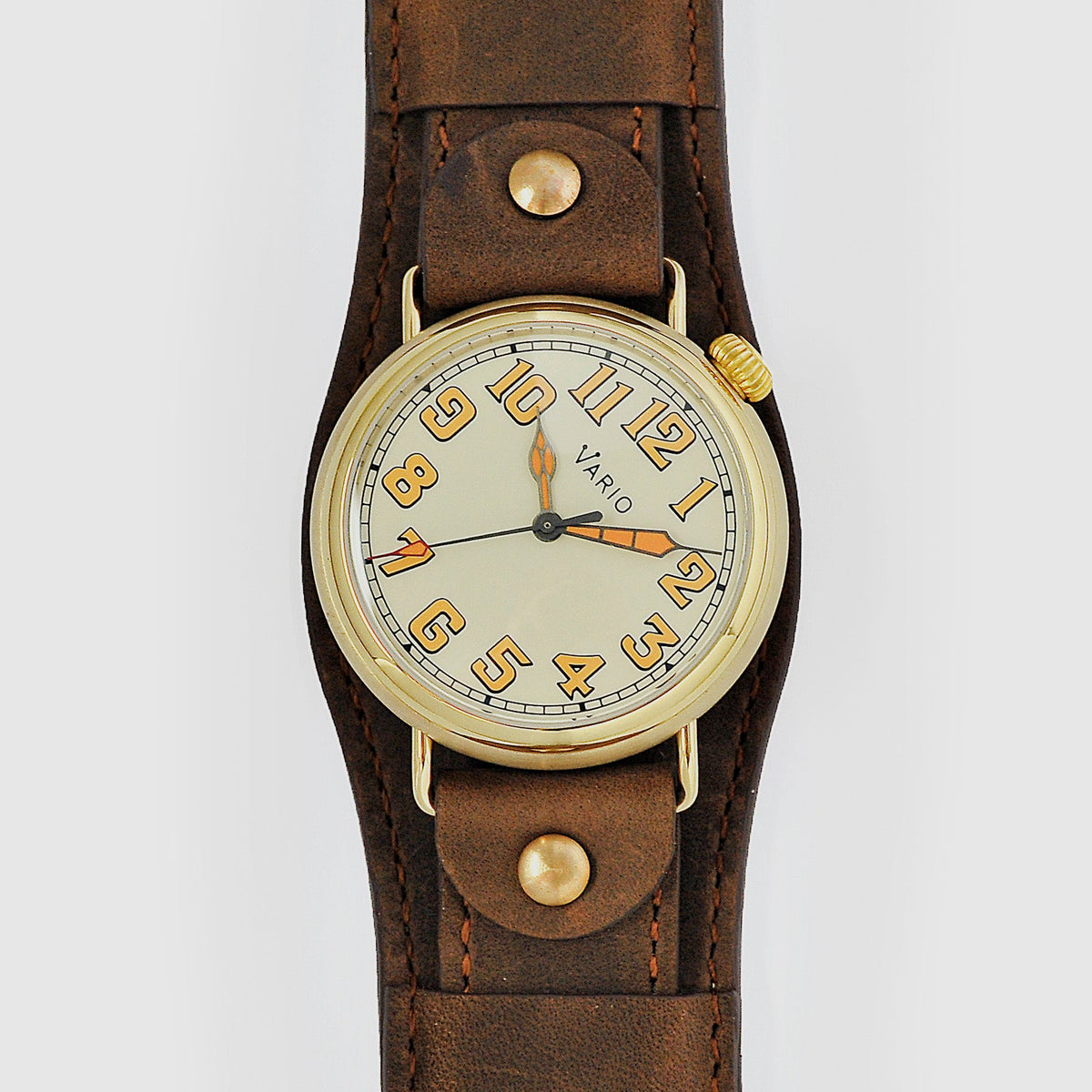 Vario 1918 Pilot Brass Cream Dial Orange Lume