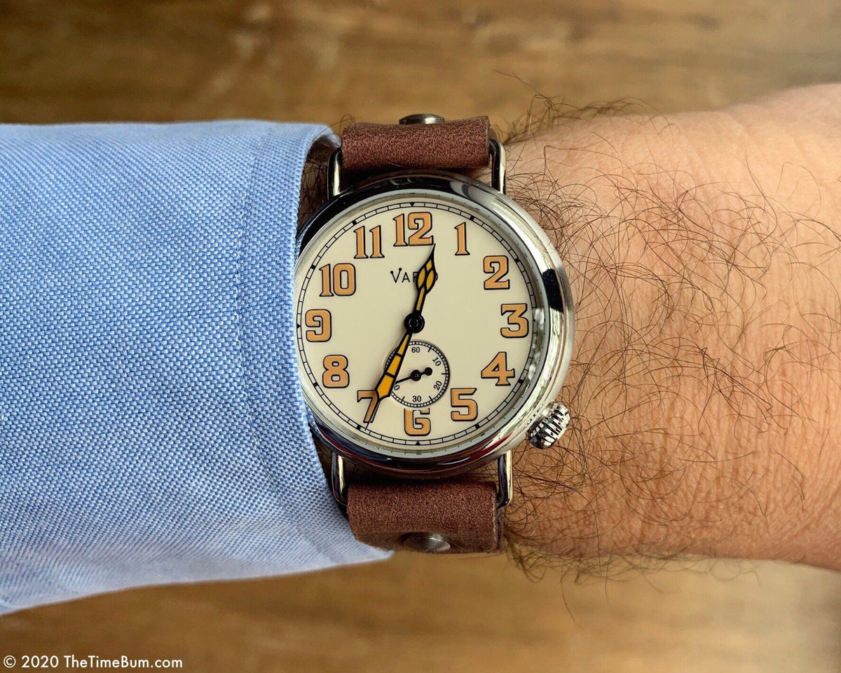 Vario 1918 Trench Cream Dial Orange Lume