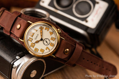 Vario 1918 Trench Brass Cream Dial Orange Lume