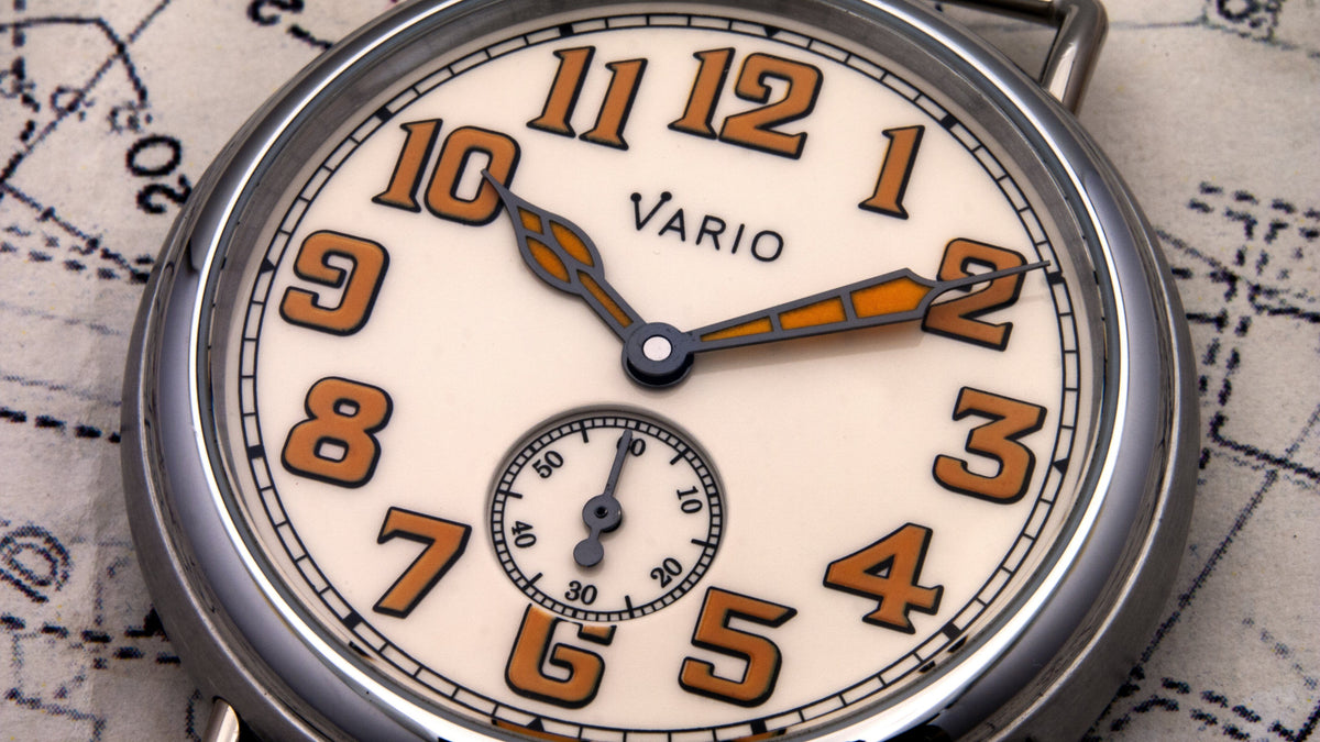 Vario 1918 Trench Cream Dial Orange Lume