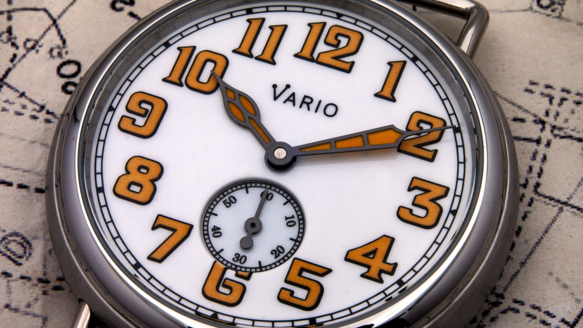 Vario 1918 Trench White Dial Orange Lume