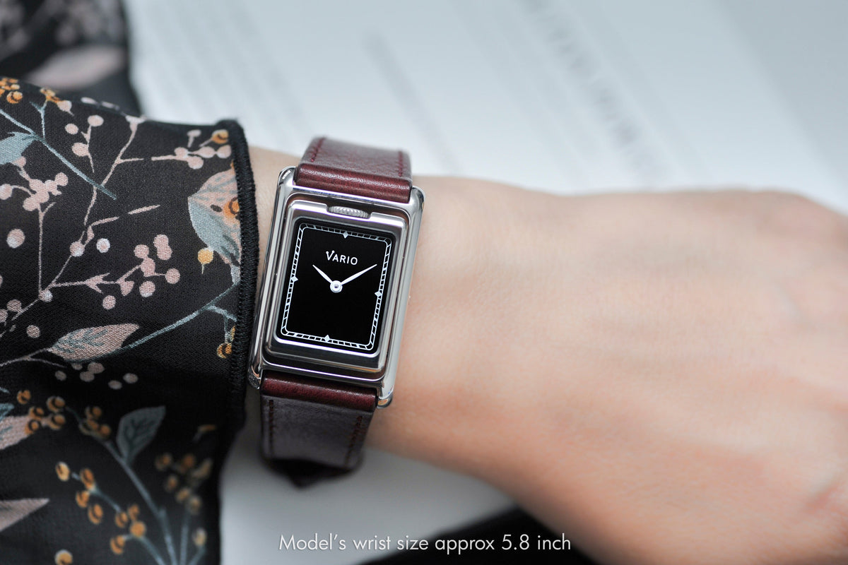 Vario VERSA Reversible Dual Time Silver-Black Enamel