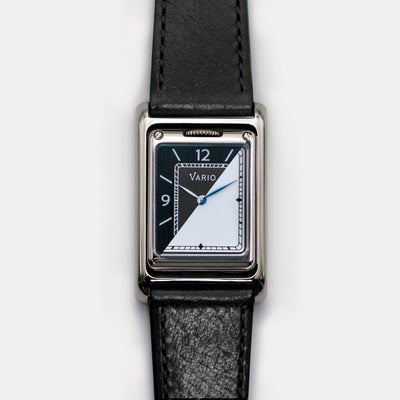 Vario VERSA Reversible Dual Time Gunmetal-White Enamel Quartz