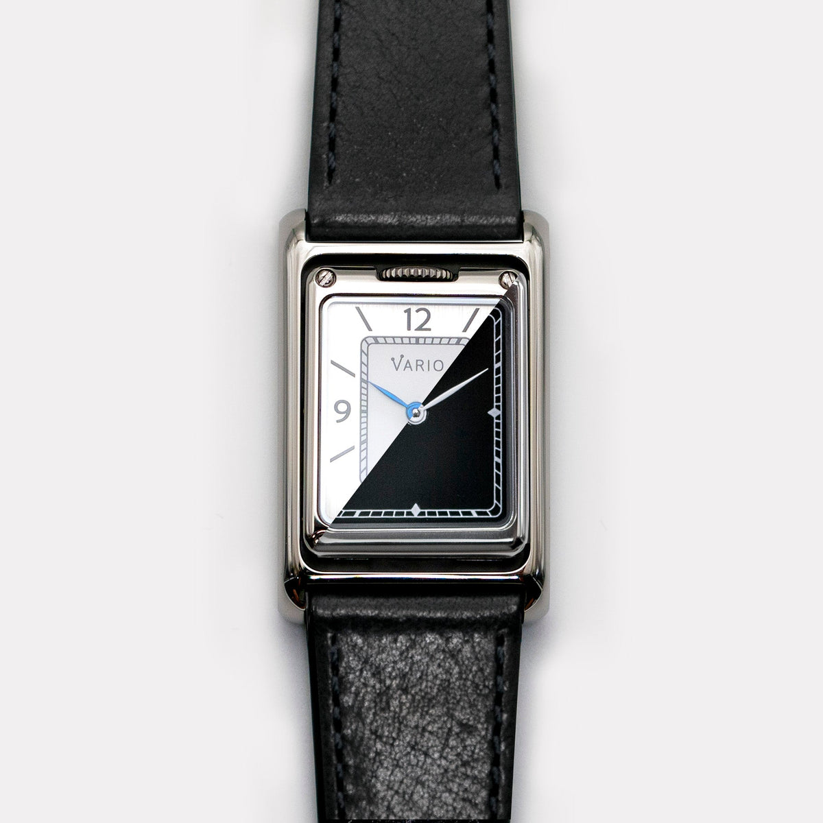 Vario VERSA Reversible Dual Time Silver-Black Enamel