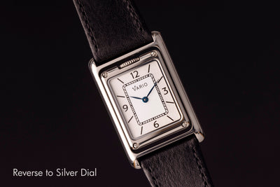 Vario VERSA Reversible Dual Time Silver-Black Enamel