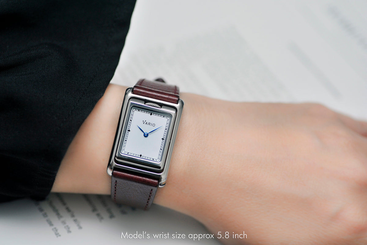 Vario VERSA Reversible Dual Time Gunmetal-White Enamel Quartz