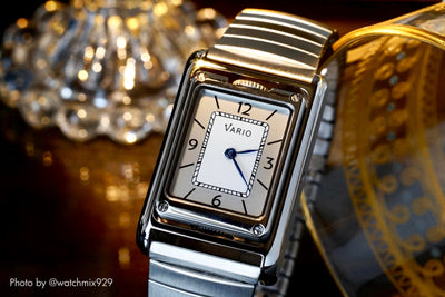 Vario VERSA Reversible Dual Time Silver-Black Enamel