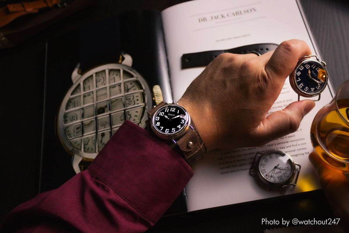 Vario 1918 Pilot Black Dial White Lume
