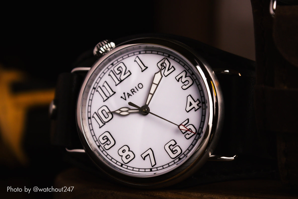 Vario 1918 Pilot White Dial White Lume