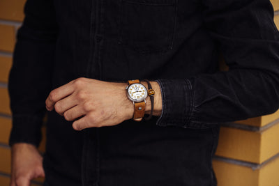 Vario 1918 Trench White Dial Orange Lume